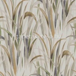   Cristiana Masi Thai vlies, vinyl anyagú beige, barna, kék, zöld színű leveles, textilhatású modern, natural tapéta
