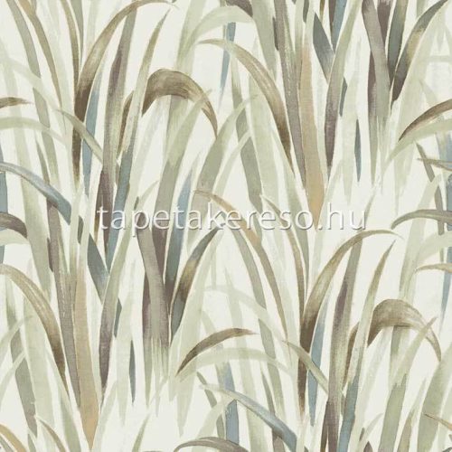 Cristiana Masi Thai vlies, vinyl anyagú beige, zöld, barna, türkiz színű leveles, textilhatású modern, natural tapéta