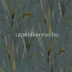   Cristiana Masi Thai vlies, vinyl anyagú kék, zöld, barna, csillámos színű leveles, textilhatású modern, natural tapéta