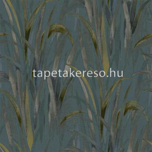 Cristiana Masi Thai vlies, vinyl anyagú kék, zöld, barna, csillámos színű leveles, textilhatású modern, natural tapéta
