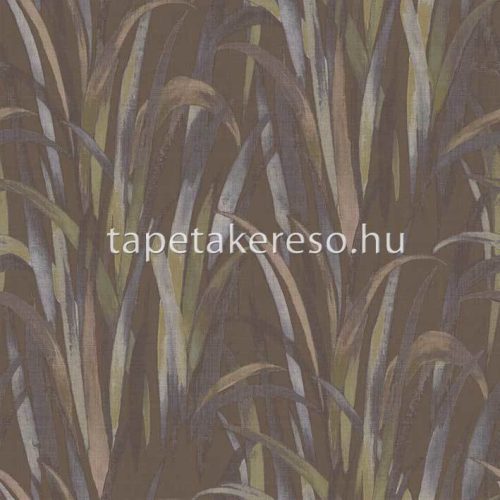 Cristiana Masi Thai vlies, vinyl anyagú barna, zöld, kék színű leveles, textilhatású modern, natural tapéta