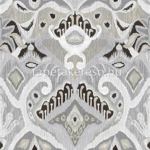 Cristiana Masi Thai vlies, vinyl anyagú szürke, beige, fekete, törtfehér színű etno, textilhatású modern, natural tapéta