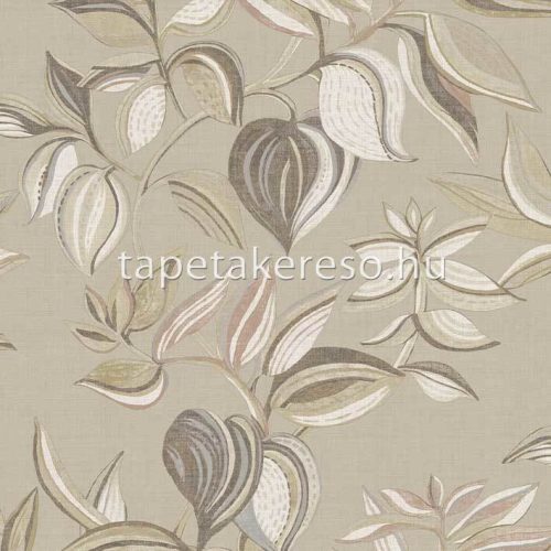 Cristiana Masi Thai vlies, vinyl anyagú beige, mályva, kék, barna színű növényes, textilhatású modern, natural tapéta