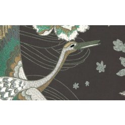   Arte Takara textil, vlies anyagú fekete, türkiz, barna, arany, beige, szürke színű madaras, virágos natural tapéta