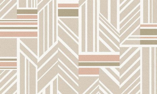 Arte Takara vlies anyagú fehér, homok, mályva színű geometriai, szövethatású natural tapéta