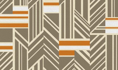 Arte Takara vlies anyagú barna, fehér, beige, gyöngyház, narancssárga színű geometriai, szövethatású natural tapéta