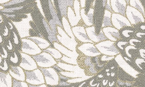 Arte Takara vlies anyagú szürke, fehér, zöld, gyöngyház színű madaras natural tapéta
