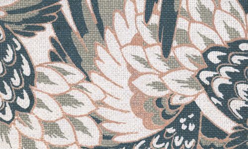 Arte Takara vlies anyagú fehér, kék, rosegold, szürke színű madaras natural tapéta