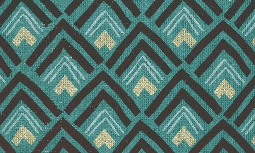 Arte Takara vlies anyagú türkiz, fekete, ezüst, arany színű art deco, geometriai, szövethatású natural tapéta