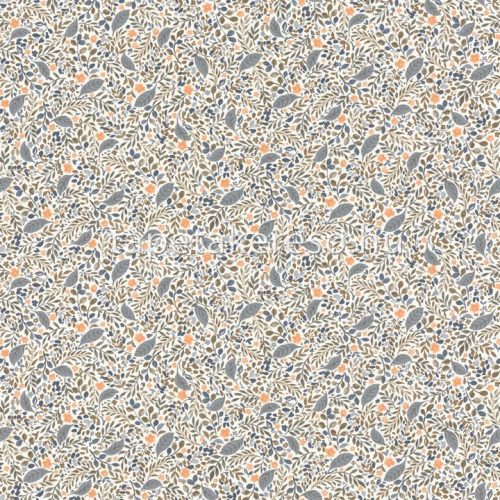 Rasch textil Petite Fleur 5 vlies anyagú fehér, szürke, barna, kék színű virágos romantikus tapéta