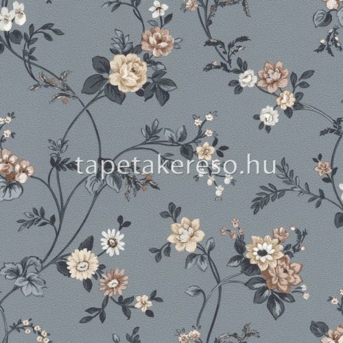 Rasch textil Petite Fleur 5 vlies anyagú szürke, beige, barna színű indamintás, virágos romantikus tapéta