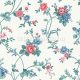 Rasch textil Petite Fleur 5 vlies anyagú fehér, kék, bordó színű indamintás, virágos romantikus tapéta