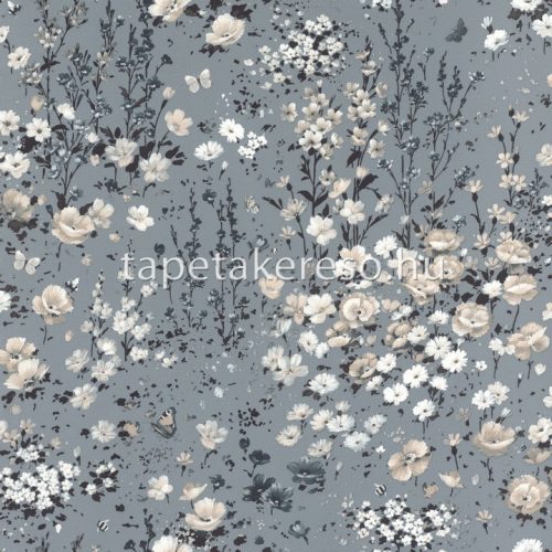 Rasch textil Petite Fleur 5 vlies anyagú szürke, fekete, beige, fehér színű virágos romantikus tapéta