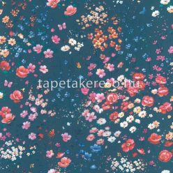   Rasch textil Petite Fleur 5 vlies anyagú kék, piros, rózsaszín színű virágos romantikus tapéta