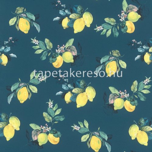 Rasch textil Petite Fleur 5 vlies anyagú kék, sárga, zöld, barack színű gyümölcsös romantikus tapéta