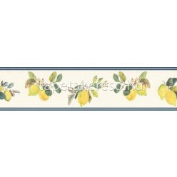   Rasch textil Petite Fleur 5 papír anyagú fehér, sárga, zöld, kék színű gyümölcsös romantikus bordűr