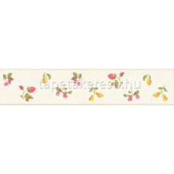   Rasch textil Petite Fleur 5 papír anyagú beige, pink, zöld, sárga színű gyümölcsös romantikus bordűr