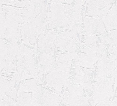 AS Creation Casual Living habos, vlies anyagú fehér színű vakolt, egyszínű, festhető modern tapéta