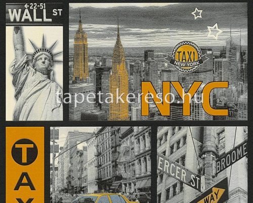 AS Creation Boys & Girls 6 papír anyagú fekete, fehér, sárga színű amerika, autós, város gyerek tapéta