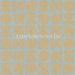   Cristiana Masi Energie vlies, vinyl anyagú türkiz, arany, csillámos színű geometriai, textilhatású modern tapéta
