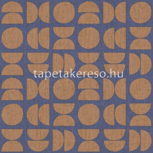 Cristiana Masi Energie vlies, vinyl anyagú kék, barna színű geometriai, textilhatású modern tapéta