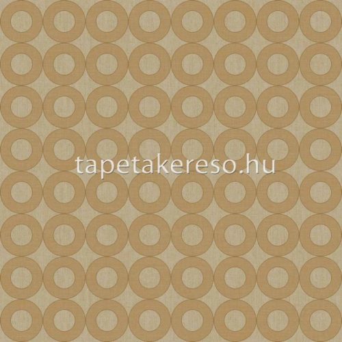 Cristiana Masi Energie vlies, vinyl anyagú barna, csillámos, arany színű körös, geometriai, textilhatású modern tapéta
