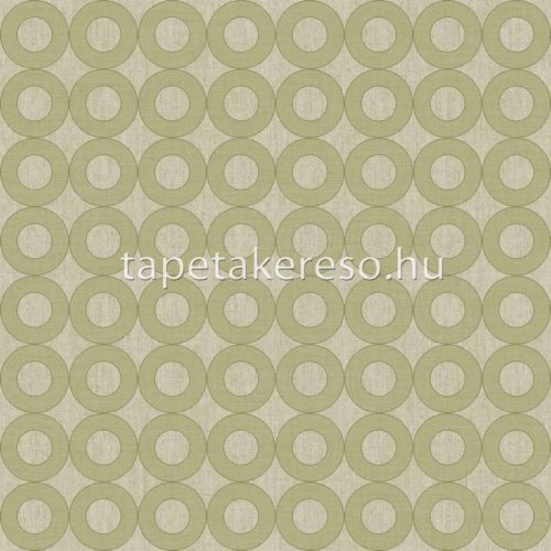 Cristiana Masi Energie vlies, vinyl anyagú törtfehér, zöld, csillámos színű körös, geometriai, textilhatású modern tapéta