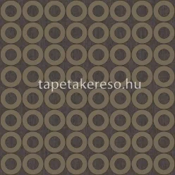   Cristiana Masi Energie vlies, vinyl anyagú fekete, arany, csillámos színű körös, geometriai, textilhatású modern tapéta