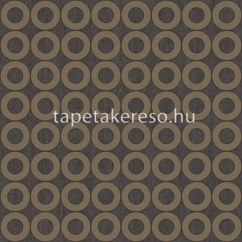 Cristiana Masi Energie vlies, vinyl anyagú fekete, arany, csillámos színű körös, geometriai, textilhatású modern tapéta