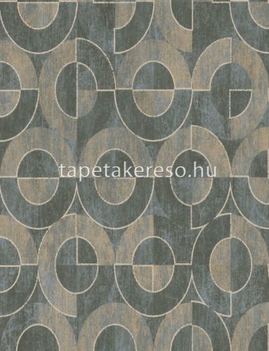 Emil & Hugo Linen House vlies anyagú zöld, arany színű geometriai modern tapéta