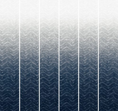 Emil & Hugo Akasa vlies anyagú kék, törtfehér színű chevron, szövethatású, színátmenetes Modern panel