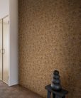 Emil & Hugo Akasa vlies anyagú barna, arany színű kockás, foltos Modern tapéta