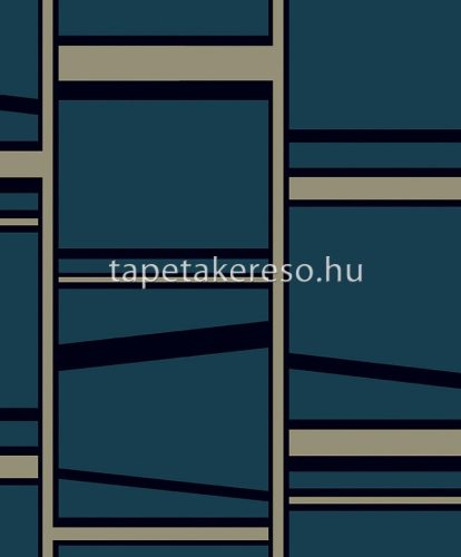 Boras The Apartment vlies anyagú kék, arany színű geometriai modern tapéta