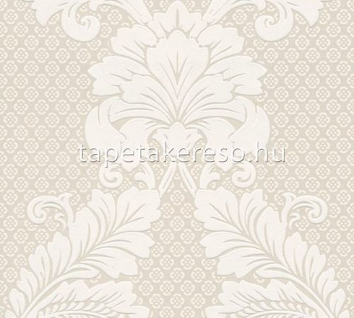 Architects Paper Finest vlies, flock anyagú gyöngyház, törtfehér színű barokk klasszikus tapéta