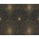AS Creation Black is Beautiful vlies, habos anyagú fekete, arany színű geometriai modern tapéta