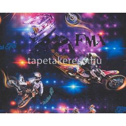  AS Creation Boys & Girls 6 papír anyagú lila, sárga, kék, fekete színű motoros gyerek tapéta