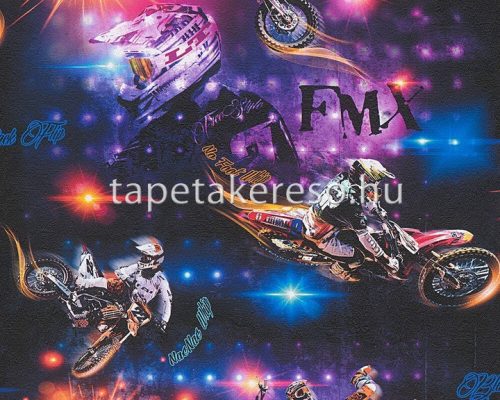 AS Creation Boys & Girls 6 papír anyagú lila, sárga, kék, fekete színű motoros gyerek tapéta