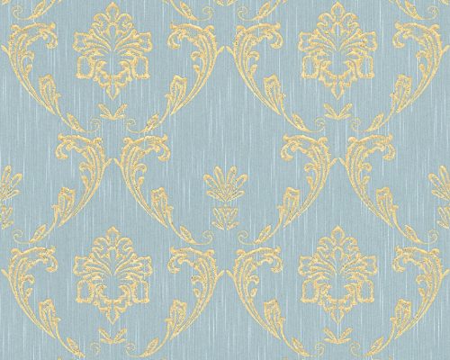 Architects Paper Finest vlies, textil anyagú arany, türkiz színű barokk klasszikus tapéta