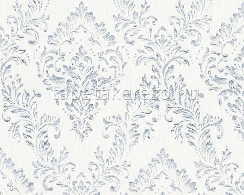 Architects Paper Metalic Silk vlies, textil anyagú fehér, ezüst színű barokk klasszikus tapéta