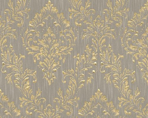 Architects Paper Finest vlies, textil anyagú szürke, arany színű barokk klasszikus tapéta
