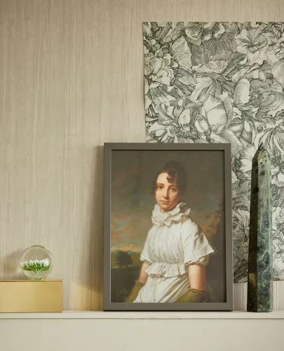 Eijffinger Museum vlies, vinyl anyagú beige színű gyűrt, textilhatású romantikus tapéta