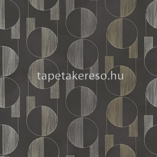Boras The Apartment vlies anyagú fekete, arany, ezüst színű geometriai modern tapéta