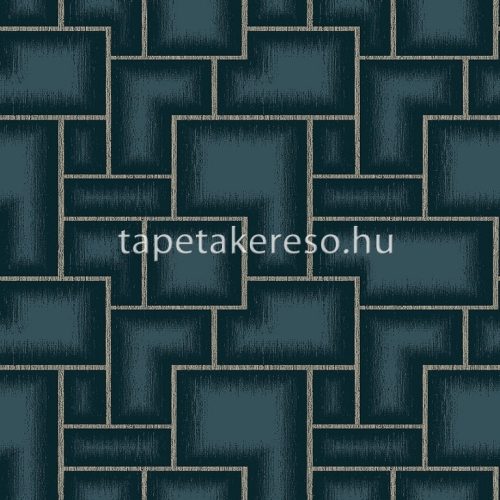 Boras The Apartment vlies anyagú kék, ezüst színű geometriai modern tapéta