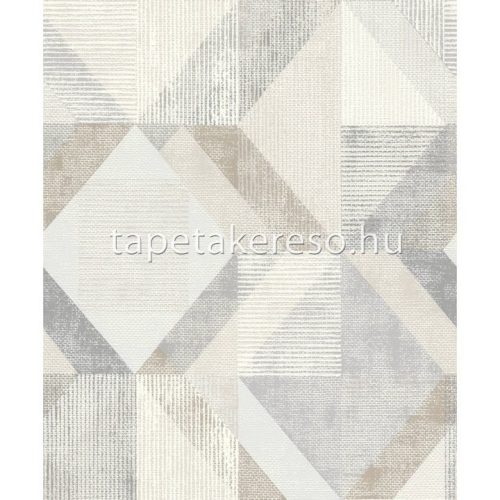 Rasch Color Your Life vlies, habos anyagú fehér, beige, szürke színű koptatott, geometriai modern tapéta
