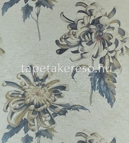 Zoffany The muse vlies anyagú ezüst, szürke, arany, kék színű virágos modern tapéta
