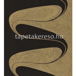   Zoffany The muse vlies anyagú fekete, arany színű hullámos modern tapéta