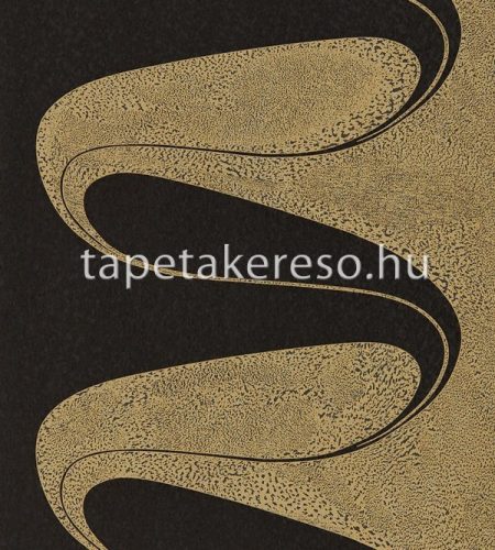 Zoffany The muse vlies anyagú fekete, arany színű hullámos modern tapéta