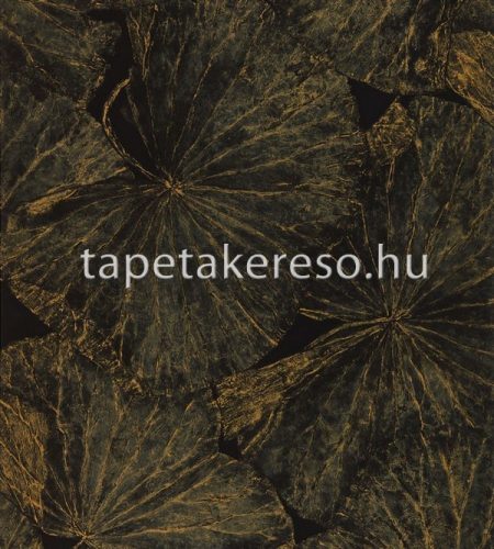 Zoffany The muse vlies anyagú fekete, arany színű leveles modern tapéta
