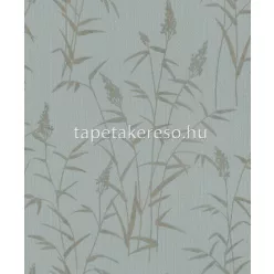   Rasch Deco Style vlies, habos anyagú türkiz, ezüst, gyöngyház színű leveles modern tapéta