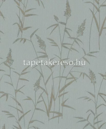 Rasch Deco Style vlies, habos anyagú türkiz, ezüst, gyöngyház színű leveles modern tapéta